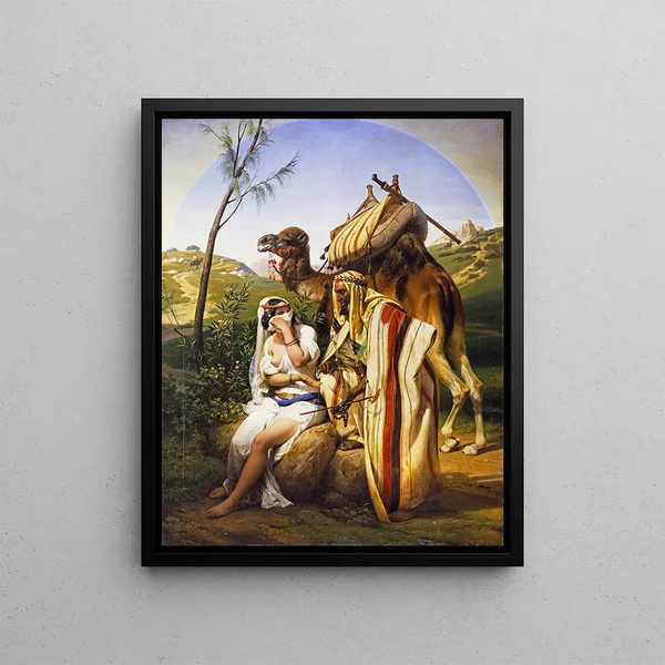 Juda and Tamar - Horace Vernet — framed artwork on a wall