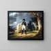 Napoleon at Charleroi, June 1815 - Horace Vernet — framed artwork on a wall