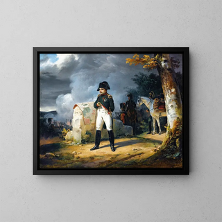 Napoleon at Charleroi, June 1815 - Horace Vernet — framed artwork on a wall