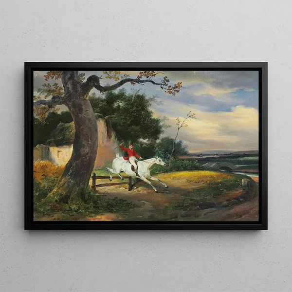 Over the Fence - Horace Vernet — framed artwork on a wall