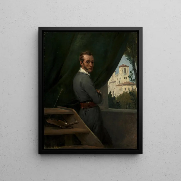 Self-portrait in Rome - Horace Vernet — framed artwork on a wall