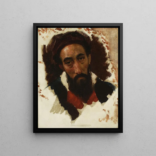 Study of a Male Head - Horace Vernet — framed artwork on a wall