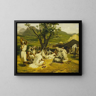 The Arab storyteller - Horace Vernet — framed artwork on a wall