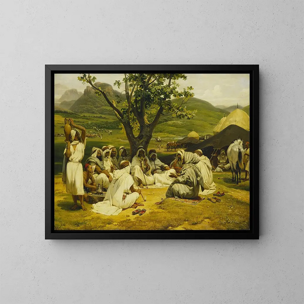 The Arab storyteller - Horace Vernet — framed artwork on a wall
