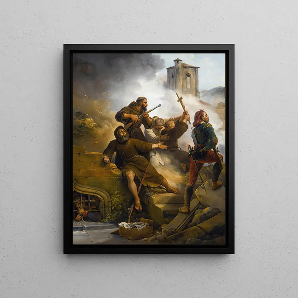 The Siege of Saragossa - Horace Vernet — framed artwork on a wall