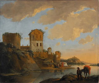 Italian river landscape with ruins - Horatius de Hooch — artwork view