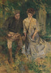 Man and Woman in a Garden - Howard Chandler Christy — artwork view