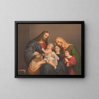 The Christ Blessing the Little Children - Howe Middleton — framed artwork on a wall