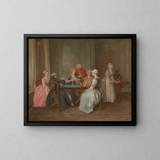 Un jeu de quadrille - Hubert François Gravelot — framed artwork on a wall