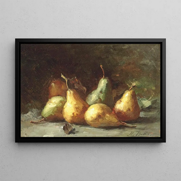 Pears - Hubert Bellis — framed artwork on a wall