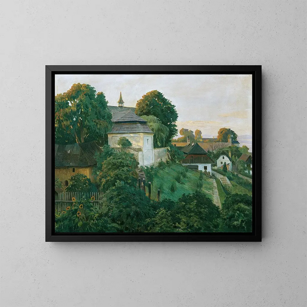 the monastery wall at Opocno - Hubert Landa — framed artwork on a wall