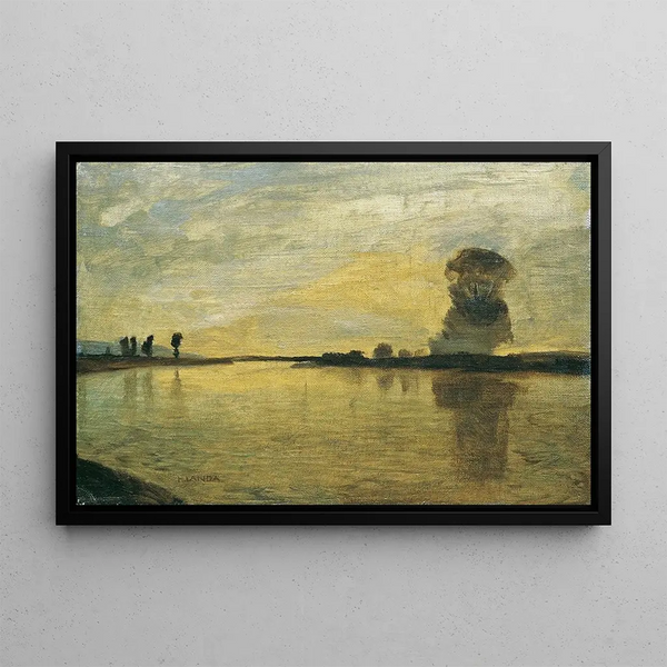 Landscape of the Danube - Hubert Landa — framed artwork on a wall