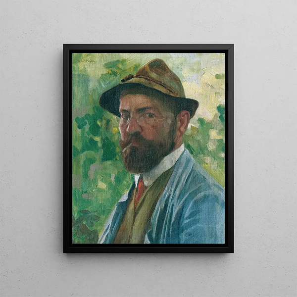 Self-portrait Painting - Hubert Landa — framed artwork on a wall