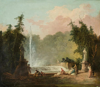 A fountain in a park - Hubert Robert — artwork view