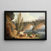 Bridge over a Waterfall - Hubert Robert — framed artwork on a wall