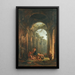 Ruins classiques avec des soldats jouant - Hubert Robert — framed artwork on a wall