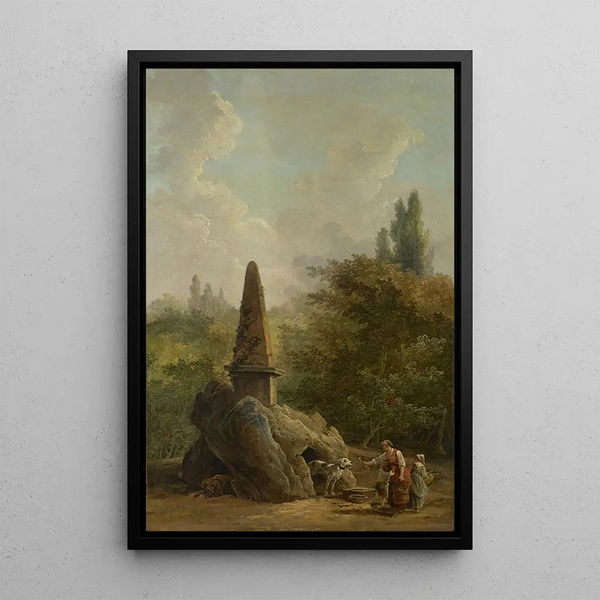 Garden Monument Painting - Hubert Robert — framed artwork on a wall