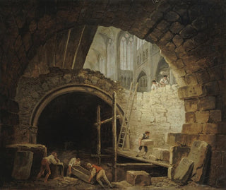 The violation of the kings' tombs in the Basilica of Saint-Denis in October 1793 - Hubert Robert — artwork view