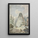 Pyramid with a broken apex in an ancient ruins landscape - Hubert Robert — framed artwork on a wall