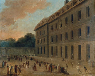 Recreation of the prisoners of Saint-Lazare, the ball game - Hubert Robert — artwork view