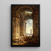Ruins with an Obelisk in the Distance - Hubert Robert — framed artwork on a wall