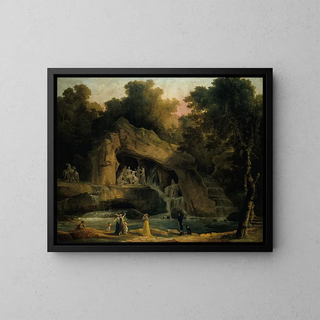 Les bains d'Apollon à Versailles - Hubert Robert — framed artwork on a wall