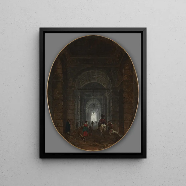 La grotte de Posillipo - Hubert Robert — framed artwork on a wall