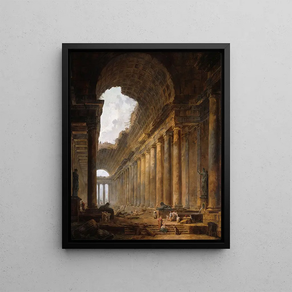 The Old Temple - Hubert Robert — framed artwork on a wall