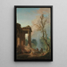 The Portico of a Country Manor - Hubert Robert — framed artwork on a wall