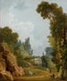 the Rustic Bridge Painting Château de Méréville France - Hubert Robert — artwork view