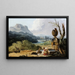 Lavandière dans un paysage - Hubert Robert — framed artwork on a wall