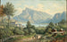 View of the Mondsee Monastery and the Drachenwand - Hubert Sattler — artwork view