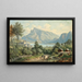 View of the Mondsee Monastery and the Drachenwand - Hubert Sattler — framed artwork on a wall