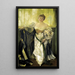 Alice Barney in white satin - Hubert Vos — framed artwork on a wall