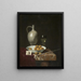 Nature morte with a pipe nut, a jug, and a tobacco pouch - Hubert van Ravesteyn — framed artwork on a wall