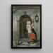 Interior painting with sideboard - Hubertus van Hove — framed artwork on a wall