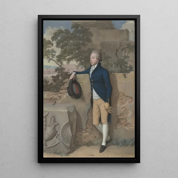 Frederick North, later fifth Earl of Guilford in Rome - Hugh Douglas Hamilton — framed artwork on a wall