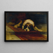 Saint Bernard lying on a rug - Hugh George Shaw — framed artwork on a wall