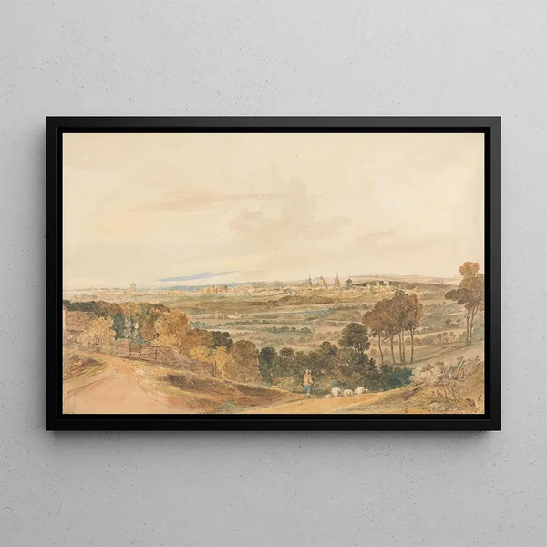 Oxford Painting from Boars Hill - Hugh O'Neill — framed artwork on a wall