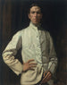 Self-portrait in a white jacket - Hugh Ramsay — artwork view