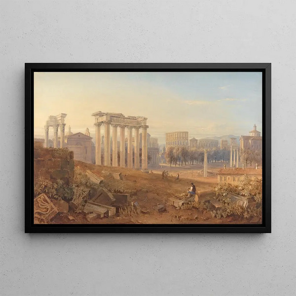 View of the Forum in Rome - Hugh William Williams — framed artwork on a wall