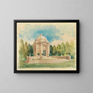 Render for the Bliss family mausoleum - Hughson Hawley — framed artwork on a wall