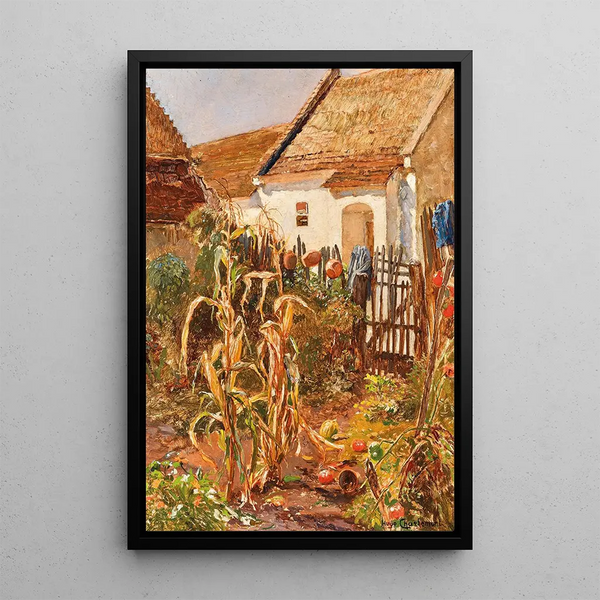 a rustic garden in the Wachau region - Hugo Charlemont — framed artwork on a wall
