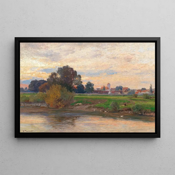 Evening landscape at Etzenhausen - Hugo Darnaut — framed artwork on a wall