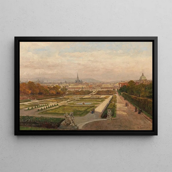 View from the Belvedere over Vienna - Hugo Darnaut — framed artwork on a wall
