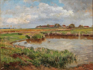 Canards au bord de l'étang du village - Hugo Darnaut — artwork view
