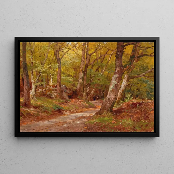 The Path in the Woods - Hugo Darnaut — framed artwork on a wall