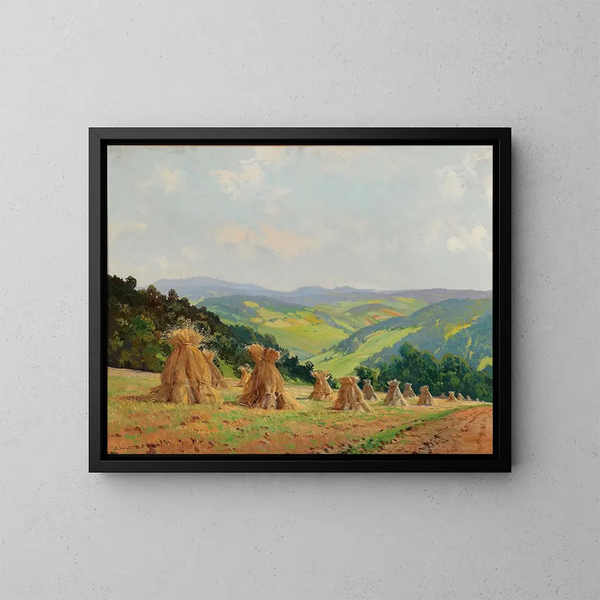 Landscape of the Préalpes of Waldviertel - Hugo Darnaut — framed artwork on a wall