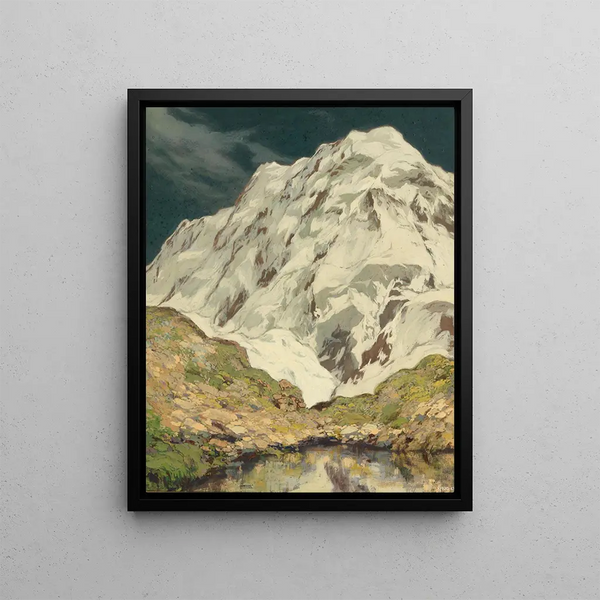 a view of the Grossglockner region - Hugo Hodiener — framed artwork on a wall
