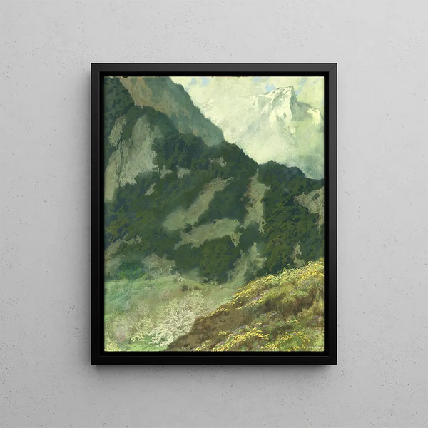 Fröhlingswerden l'arrivée du printemps - Hugo Hodiener — framed artwork on a wall